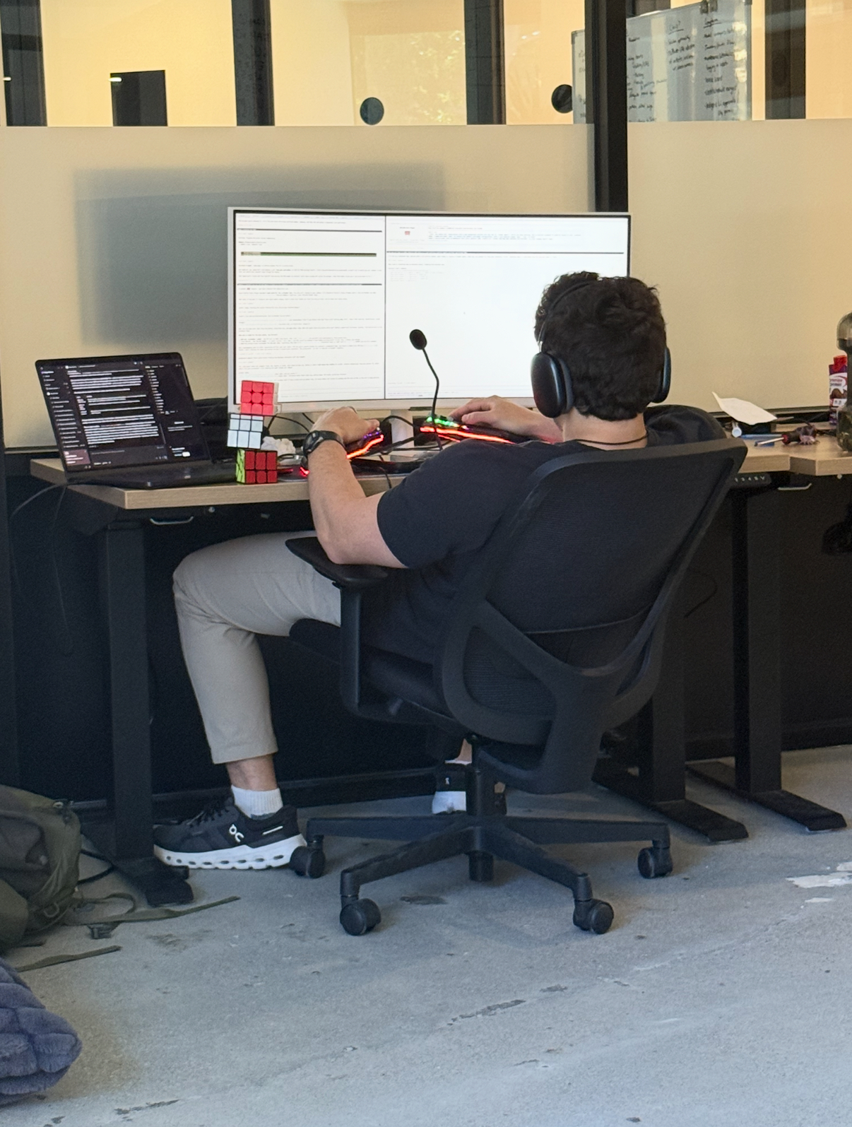 Our CTO at his desk
